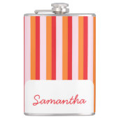 垂直線のパーソナライズされたストライプ数 フラスク (正面)