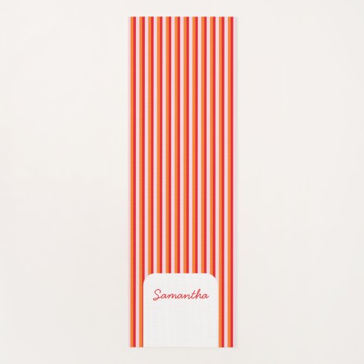 垂直線のパーソナライズされたストライプ数 ヨガマット (正面)