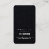 垂直芸術的プレミアムブラックユニークデザイン 名刺 (裏面)