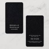 垂直芸術的プレミアムブラックユニークデザイン 名刺 (正面/裏面)