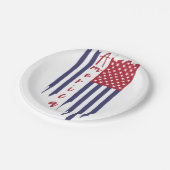 垂直芸術的米国国旗 ペーパープレート (アングル)