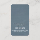 垂直芸術的青グレー色のスタイリッシュトレンディー 名刺 (裏面)