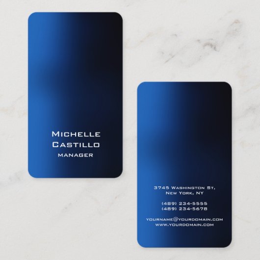 垂直芸術的青ユニークデザイン 名刺 (正面/裏面)