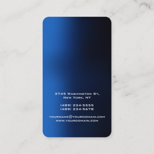 垂直芸術的青ユニークデザイン 名刺 (裏面)