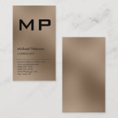 垂直茶色の黒モノグラムの名刺 名刺 (正面/裏面)