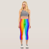 垂直虹のストライプパターン カプリレギンス (正面)