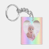 垂直虹のハート、2つのフォトキーチェーン キーホルダー (正面左)
