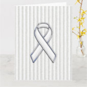 垂直認識度上の白いリボンのストライプ カード (黄色い花)