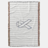 垂直認識度上の白いリボンのストライプ スローブランケット (正面縦)