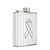 垂直認識度上の白いリボンのストライプ フラスク (右)