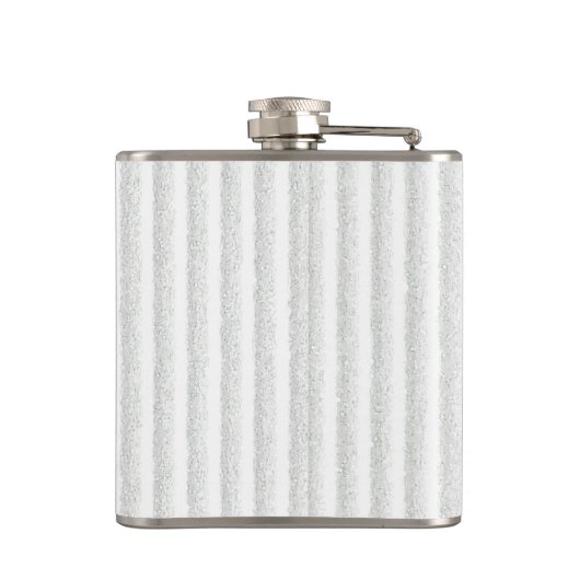 垂直認識度上の白いリボンのストライプ フラスク (裏面)