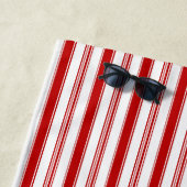 垂直赤と白ストライプ ビーチタオル (インサイチュ)