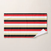垂直赤、白、ベージュ、および黒のストライプ バスタオルセット (ハンドタオル)