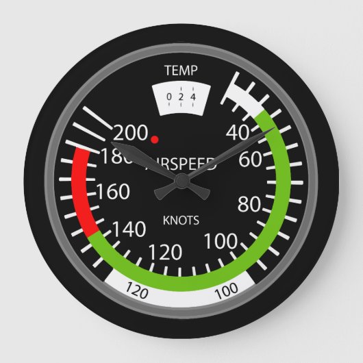 垂直速度指示器パイロット航空ギーク ラージ壁時計 (正面)