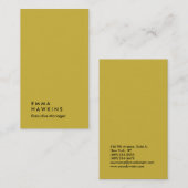 垂直金ゴールド色プロフェッショナルのプレーンマネージャ 名刺 (正面/裏面)
