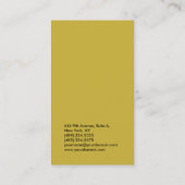 垂直金ゴールド色プロフェッショナルのプレーンマネージャ 名刺 (裏面)