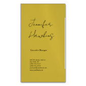 垂直金ゴールド色プロフェッショナルの手書き マグネット名刺 (正面縦)