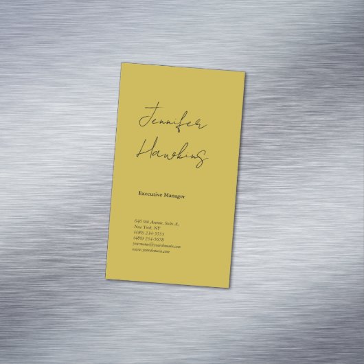 垂直金ゴールド色プロフェッショナルの手書き マグネット名刺 (インサイチュ)