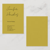 垂直金ゴールド色プロフェッショナルの手書き 名刺 (正面/裏面)