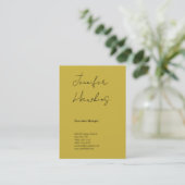 垂直金ゴールド色プロフェッショナルの手書き 名刺 (スタンド正面)