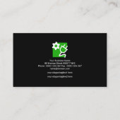 垂直電源ケーブル明るい電気技師アイコン 名刺 (裏面)