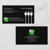 垂直電源ケーブル明るい電気技師アイコン 名刺 (正面/裏面)