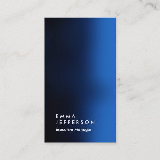 垂直青のシャープなプロフェッショナルプレーン 名刺 (正面)