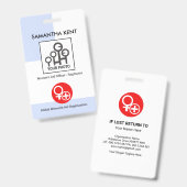 垂直青色層写真テンプレートナース バッジ (正面＆裏面)