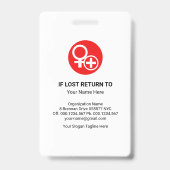 垂直青色層写真テンプレートナース バッジ (裏面)