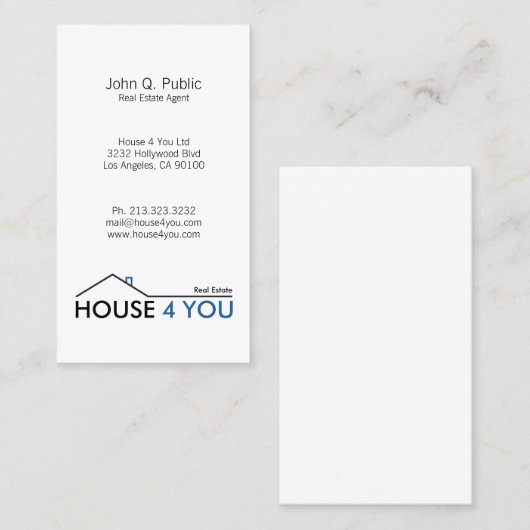 垂直領実在域 名刺 (正面/裏面)