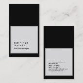 垂直黒灰色のプレーンモダンマネージャ 名刺 (正面/裏面)