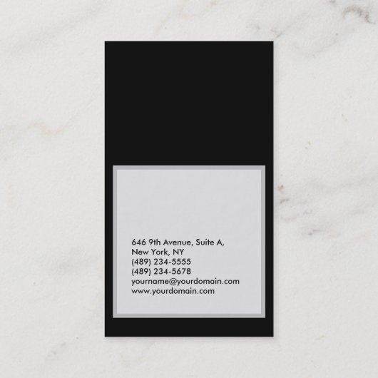 垂直黒灰色のプレーンモダンマネージャ 名刺 (裏面)