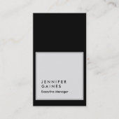 垂直黒灰色のプレーンモダンマネージャ 名刺 (正面)