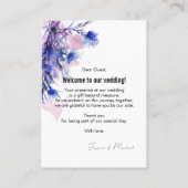 垂直、両面💙コーンフラワー空想 プレイスカード (裏面)