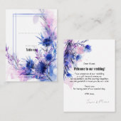 垂直、両面💙コーンフラワー空想 プレイスカード (正面/裏面)