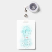 垂直、格納可能 – 雲の愛 バッジ (正面（伸縮クリップ）)