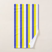 垂直(青、黄、白ストライプ) バスタオルセット (ハンドタオル)