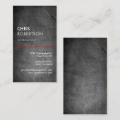 垂直Chalkboardグレーレッドライン名刺 名刺 (正面/裏面)