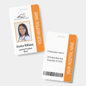 垂直LPNライセンス実用ナースフォトID バッジ (正面＆裏面)