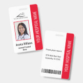 垂直LPNライセンス実用ナースフォトID バッジ (正面＆裏面)