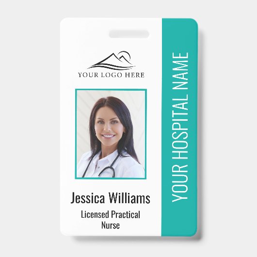 垂直LPNライセンス実用ナースフォトID バッジ (正面)