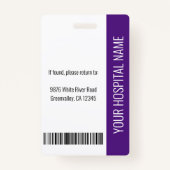 垂直LPNライセンス実用ナースフォトID バッジ (裏面)