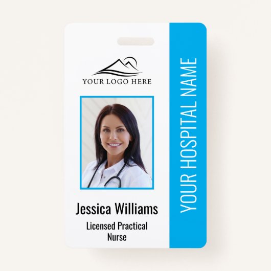 垂直LPNライセンス実用ナースフォトID バッジ (正面)