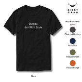 型おもしろいキャラクター引用文不器用だが、スタイル付き Tシャツ