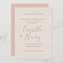 型エレガントバラ金ゴールドソフトストライプモダン結婚ズ 招待状