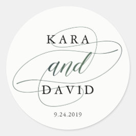 型エレガント字 |深いグリーン結婚ズ ラウンドシール