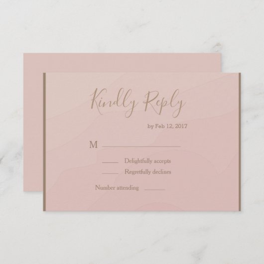 型エレガント赤面サンゴ水彩結婚式rsvp 招待状 (正面/裏面)