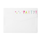 型カラフル子供の誕生日パーティー差出人住所 ラップアラウンドラベル (裏面)