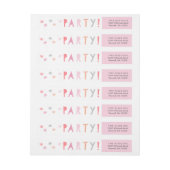 型カラフル子供の誕生日パーティー差出人住所 ラップアラウンドラベル (シート)