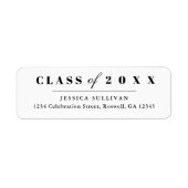 型ミニマル卒業差出人住所 ラベル (正面)